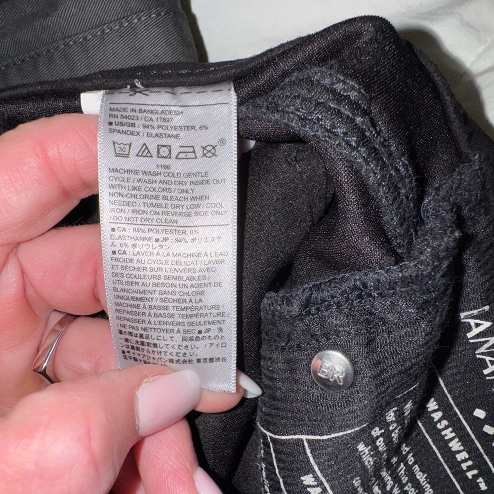 Banana Republic Factory vegan suede black Size 28/6 High Rise Skinny - Picture 6 of 11